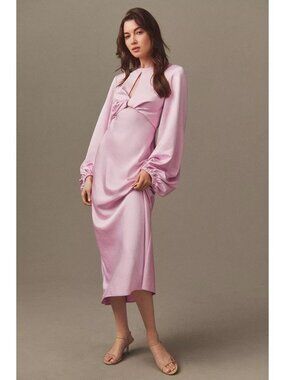 Significant Other | Dresses | New Significant Other Annabel Asymmetrical Satin Maxi Dress In Greenwhite